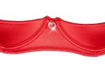Cottelli Lingerie 3-częściowy komplet satynowy czerwony 75B/S z pasem do pończoch