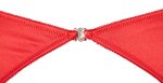 Cottelli Lingerie 3-częściowy zestaw satynowy czerwony 85B/L z otwartymi stringami