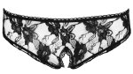 Cottelli Collection figi koronkowe z otwartą strefą, kwiatowy wzór czarny S