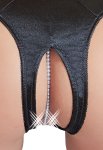 Cottelli Lingerie Majteczki Satynowe S czarne z haftem i perełkową dekoracją
