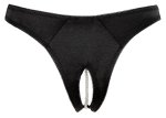 Cottelli Lingerie Majteczki Satynowe S czarne z haftem i perełkową dekoracją