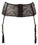 Cottelli Lingerie pas do pończoch XL czarny haftowany, czteropunktowy system szelek