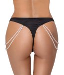 Cottelli LINGERIE Stringi Koronkowe M/L z odpinanymi perłowymi łańcuszkami