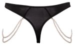 Cottelli LINGERIE Stringi Koronkowe M/L z odpinanymi perłowymi łańcuszkami