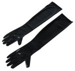 Cottelli Accessories długie rękawiczki wet look czarny S-L, matowe, elastyczne