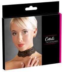 Cottelli Collection naszyjnik koronkowy czarny, regulowana długość 30-45 cm