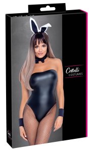 Cottelli Costumes Kostium Kroliczka 5-częściowy M matowy czarny z elastycznym body