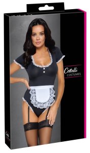 Cottelli Costumes Zestaw Kelnerki XL z białym fartuchem i koronkowym wykończeniem