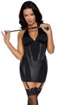 Cottelli Costumes Sukienka z matowymi wstawkami i akcesorium XL czarna