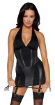 Cottelli Costumes Sukienka z matowymi wstawkami i akcesorium XL czarna