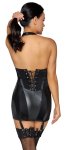 Cottelli Costumes Sukienka z matowymi wstawkami i akcesorium XL czarna