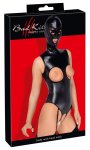 Bad Kitty Body imitacja skory S z maską, otwarte elementy i regulowane szelki