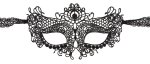 Cottelli Accessoires Maska Koronkowa na Oczy Czarna wiązana z haftem