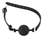 Bad Kitty silikonowy knebel czarny z otworami, średni, Ø 3,5 cm, regulowany pasek