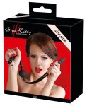 Bad Kitty silikonowy knebel czarny z otworami, średni, Ø 3,5 cm, regulowany pasek