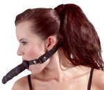 Fetish Collection knebel z anatomicznym elementem 12 cm, czarny, silikon, regulowany