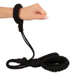 Bad Kitty Cuff Set Rope czarne linowe opaski na ręce i nogi, rozmiar 2, bawełna, regulowane