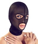 Bad Kitty Powernet Czarna Maska Anatomiczna, otwarte oczy i usta, półprzezroczysta