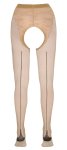 Cottelli Legwear rajstopy bez krocza beżowe z czarnym szwem 20 den, eleganckie