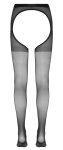 Cottelli Legwear rajstopy czarne z otwartą strefą S/M, koronka krokowa, elastyczne