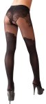 Cottelli LEGWEAR rajstopy czarne z eleganckim wzorem nad kolano 40/20 DEN, Oeko-Tex