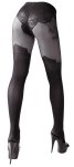 Cottelli LEGWEAR rajstopy czarne z eleganckim wzorem nad kolano 40/20 DEN, Oeko-Tex