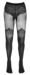 Cottelli LEGWEAR rajstopy czarne z eleganckim wzorem nad kolano 40/20 DEN, Oeko-Tex