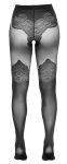 Cottelli LEGWEAR rajstopy czarne z eleganckim wzorem nad kolano 40/20 DEN, Oeko-Tex