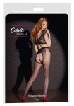 Cottelli Curves rajstopy czarne 20 den z czerwonym szwem, otwarty krok, rozmiar 4