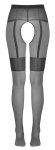 Cottelli LEGWEAR rajstopy czarne 20 den z otwartą częścią dolną i wzorem podwiązek