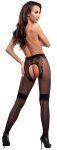 Cottelli LEGWEAR rajstopy retro 25 den, bezszwowe, otwarta część majtkowa, cieliste/czarne