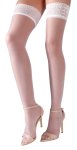 Cottelli Legwear pończochy białe S 17 den z koronką 7 cm, Oeko-Tex