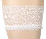 Cottelli Legwear pończochy białe S 17 den z koronką 7 cm, Oeko-Tex