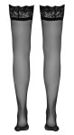 Cottelli Legwear Pończochy klasyczne czarne z szeroką koronką 20 den Oeko-Tex