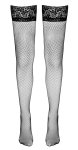 Cottelli Legwear Pończochy kabaretki czarne z koronką 10 cm i silikonem