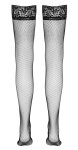 Cottelli Legwear Pończochy kabaretki czarne z koronką i silikonem 10 cm