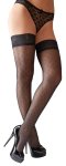 Cottelli Legwear Pończochy samonośne czarne z kropkami i szerokim topem 25 den