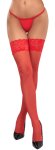 Cottelli Legwear Pończochy czerwone z koronką 20 den, silikonowy pasek, Classic Red Hold-up