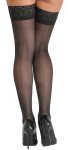 Cottelli LEGWEAR Pończochy czarne ze szwem i szeroką koronką 8 cm, 20 den
