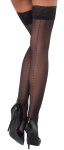 Cottelli LEGWEAR Pończochy czarne w kropki z szeroką koronką 9 cm, 20 den
