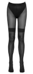 Cottelli LEGWEAR rajstopy 30 den z siateczką i otwartą strefą czarne, innowacyjny fason