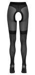 Cottelli LEGWEAR rajstopy 30 den z siateczką i otwartą strefą czarne, innowacyjny fason