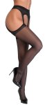 Cottelli LEGWEAR rajstopy czarne 20 DEN z koronką i szwem, anatomiczna stopa