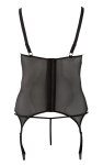 Cottelli Collection Curves 4XL – Koszulka z rozcięciem na miseczkach i stringi, czarna
