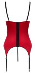 Cottelli Lingerie Satynowa Haleczka z Regulacją i Otwartymi Stringami S Czerwona, koronkowe detale