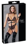 Cottelli Bondage Body XL z Mankietami, Otwartą Konstrukcją i Kołnierzem Wet Look