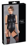 Cottelli Collection Body L z Paskami, Otwartym Kroczem, Czarne Matowe, regulowany pas