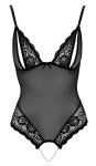 Cottelli Lingerie Body Siateczkowe M z koronką, otwarta konstrukcja i dekoracyjna ozdoba