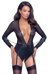 Cottelli Collection Bondage Body XL siateczka, pas z pierścieniami, kajdanki