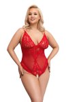 Cottelli Collection CURVES Body 2XL Czerwone Koronka Otwarta Dolna Część Regulowane